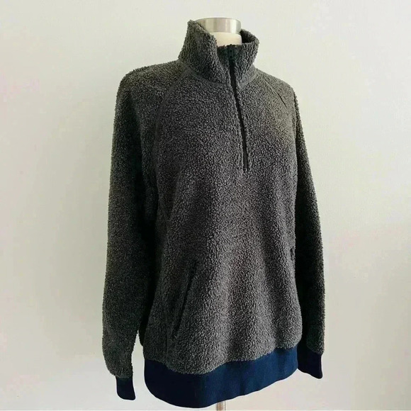 Vintage J. Crew Sherpa Zip Pullover Sweater Sz S - Picture 6 of 7